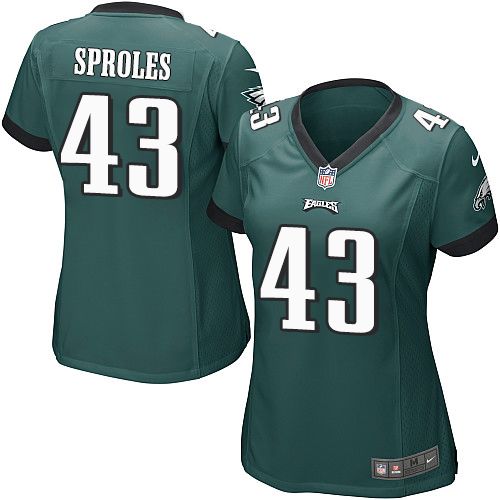 Nike Eagles #43 Darren Sproles Midnight Green Team Color Women's Stitched NFL New Elite Jersey